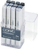 Copic Classic, Alcohol-based Markers, 12pc Set, Neutral Gray (Discontinued model: EAN 4511338002179)
